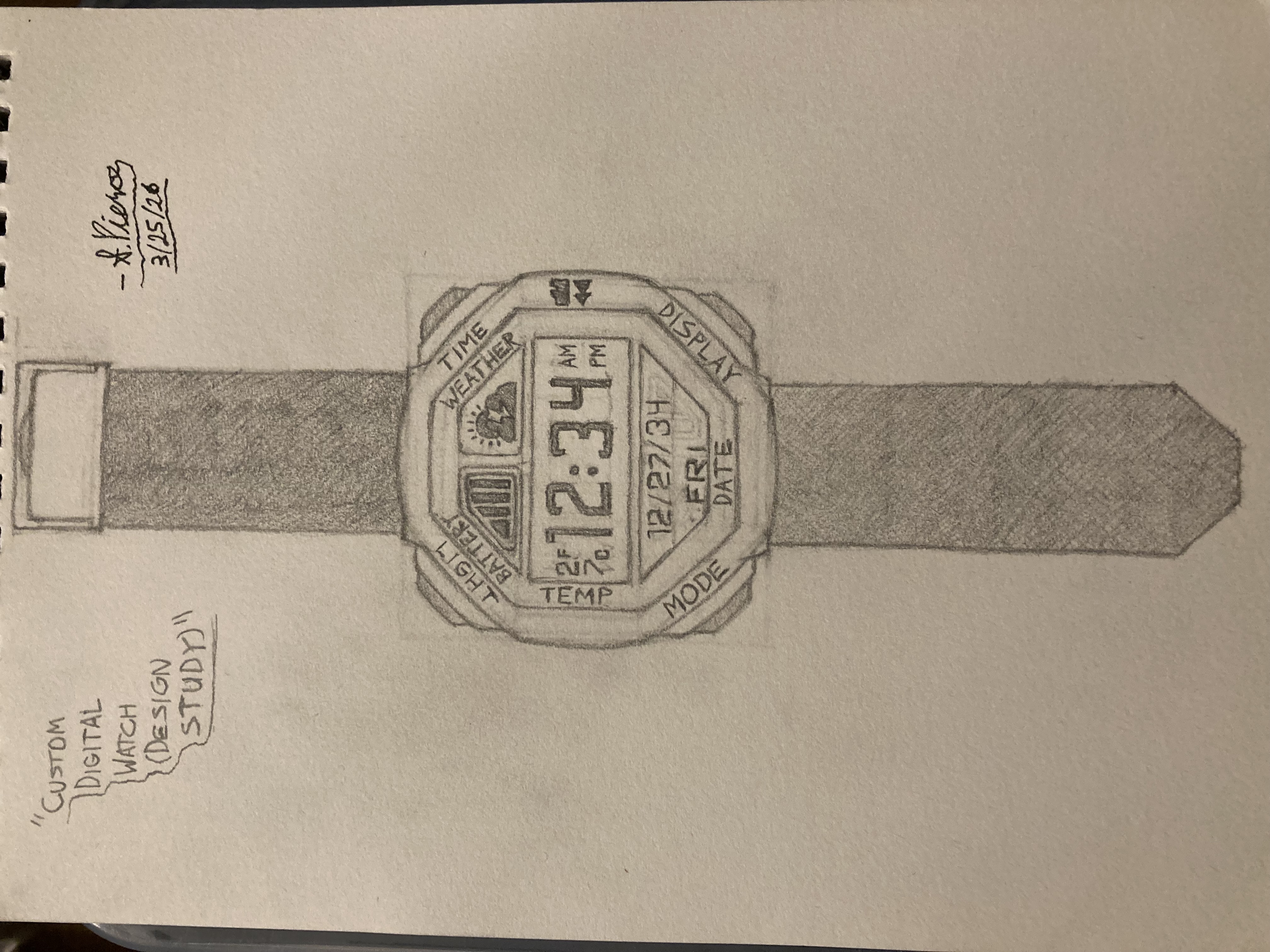 Custom Digital Watch (Design Study)